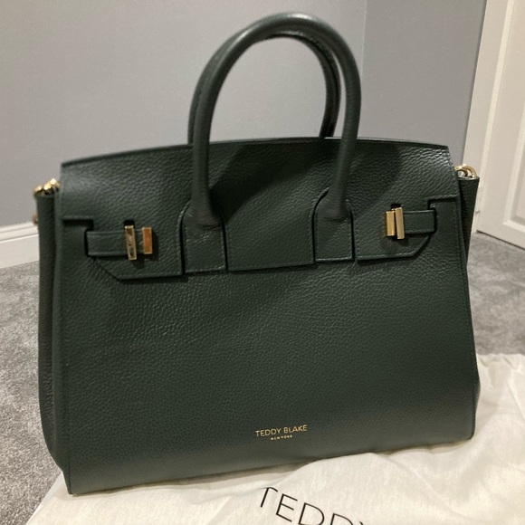 teddy blake Handbags - Teddy Blake Gigi Stampatto Gold 13”- Dark Green (Brand New)